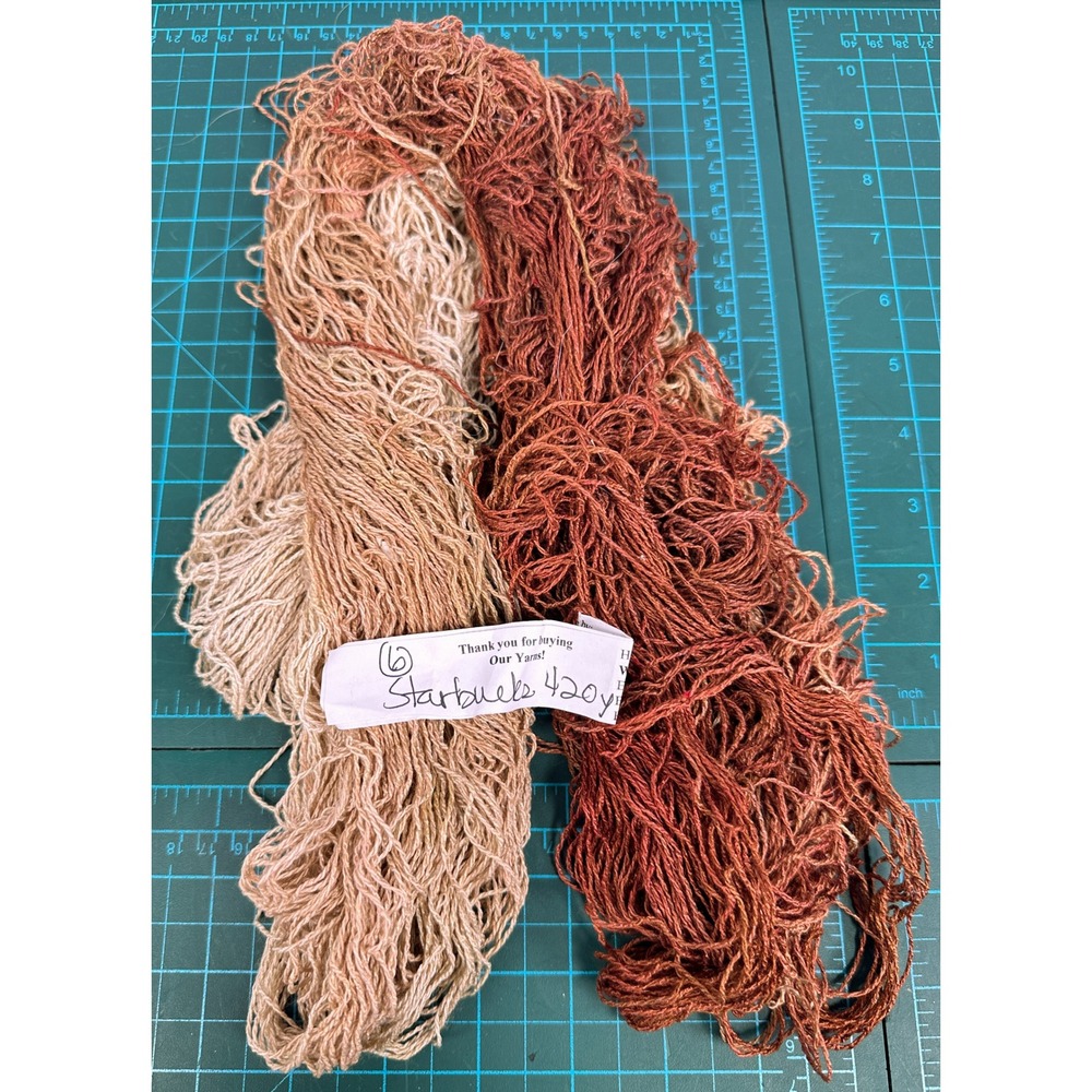 Handpainted Skien of Fingering Yarn Starbucks Coffee Tan Brown Hank 420 Yds 122g